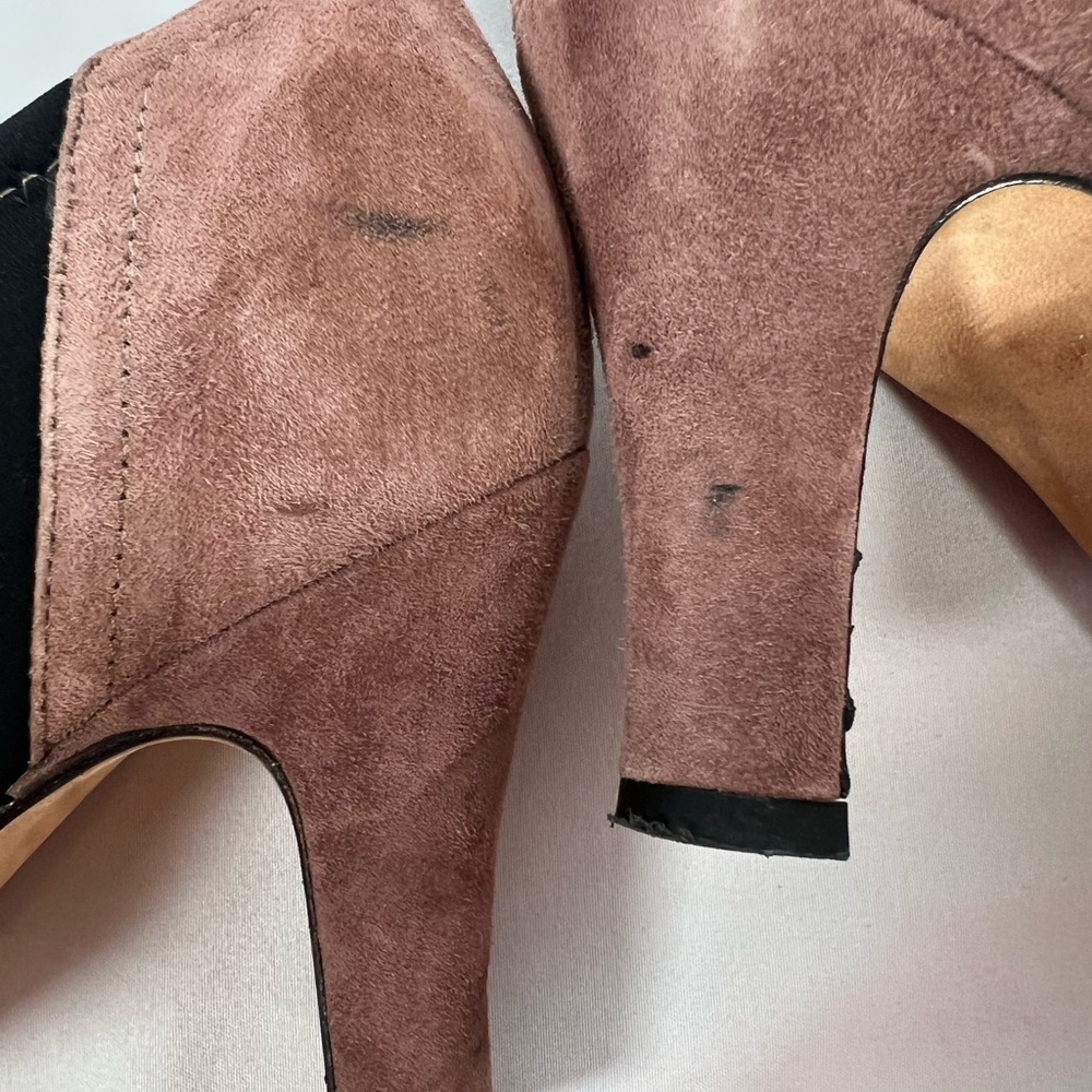 Anyi Lu Heart Suede Handmade Italy Sacchetto Italian Pumps Heels Shoes Size 39.5 - Picture 7 of 14